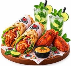 Frankie Combo -Fried Chicken Frankie (2 pcs) + Fried Chicken Wings (2 pcs) + Mojito (2 pcs)