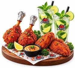 Combo -Fried Chicken Lollipop (2 pcs) + Fried Chicken Wings (2 pcs) + Mojito (2 pcs)