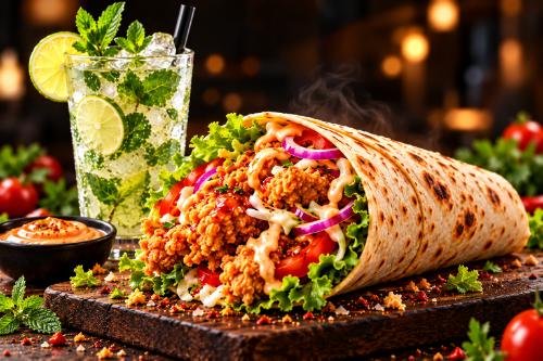 Fried Chicken  Roll + Mojito